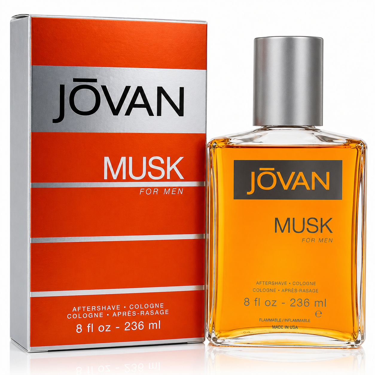 Loción para después del afeitado Jovan Musk para hombres, splash de colonia de 8 oz.